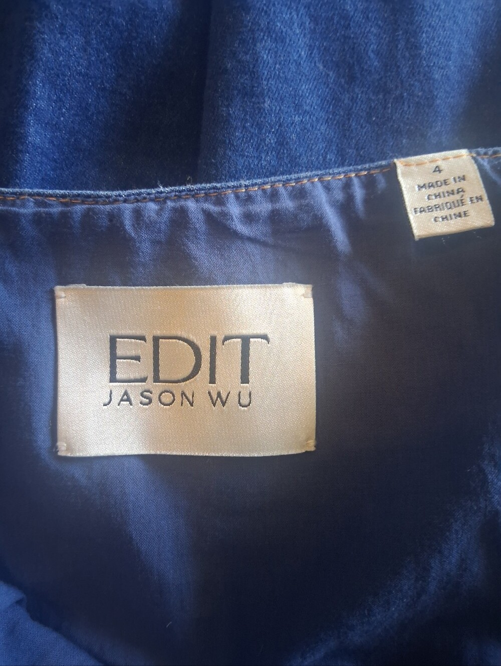 Jason Wu Sleeveless Denim Midi Dress with Belt - Blue Size 4 P2P 18 - Picture 9 of 10